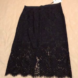 NWT W BY WORTH DEEP PURPLE LACE MIDI SKIRT SZ 10